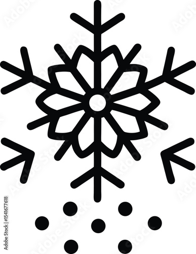 Snowfall Line Icon Outline Vector Illustration