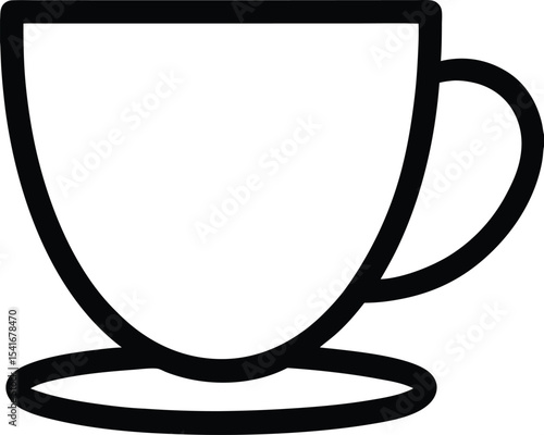 Tea Cup Icon Outline Vector Illustration