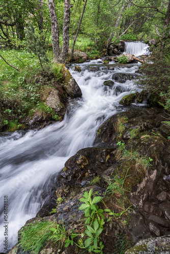 torrent loaded with meltwater, Rialb Valley, Ordino district, Andorra, Europe