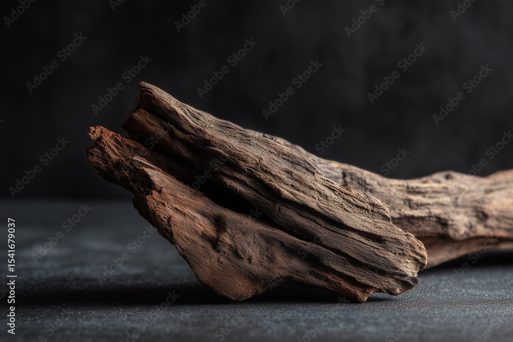 Close-up of Dry Driftwood on Dark Background with Rich Texture
Close-up of Dry Driftwood on Dark Background with Rich Texture