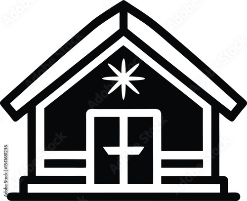 Winter Shelter Icon Outline Vector Illustration