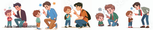 vector character scolding a little child