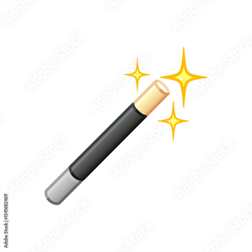 Vector emoticon illustration of a magic wand, vector 10 eps.