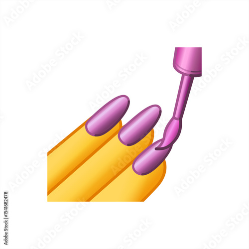 Manicure emoji. Beautiful pink nails. Isolated. Vector illustration 10 eps.