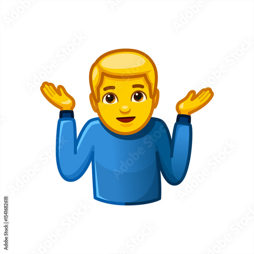 Shrug vector flat emoji, vector 10 eps.