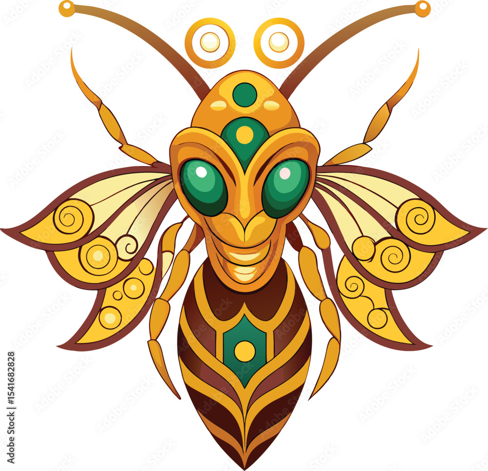 Fototapeta premium vector illustration of a cartoon bee