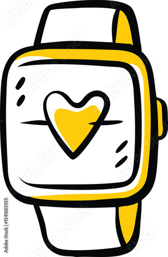 Smartwatch-with-heartbeat icon Adobe Illustrator Artwork
