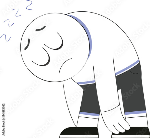 Tired and Illnesses cartoon icon