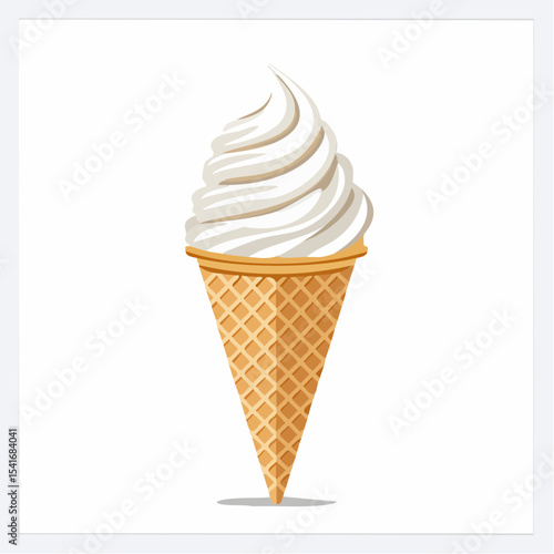 コーンに乗ったソフトクリームのベクター画像