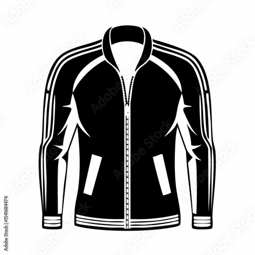 Black and white Sport Jacket Images Vector. illustration of sport jacket image isolated on white background.
