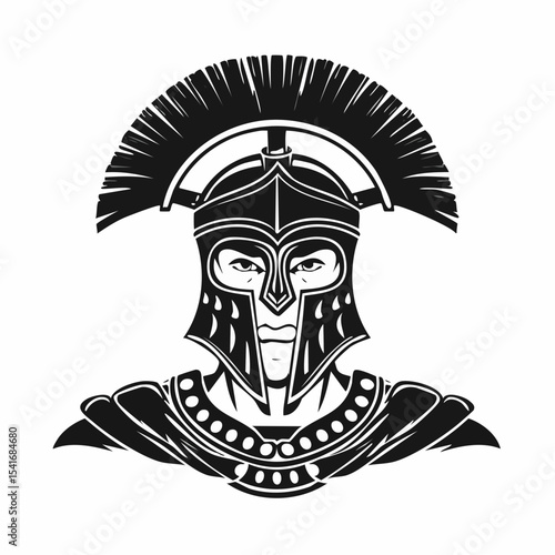 Vintage Gladiator Vector Art Design Stock Vector on white background.