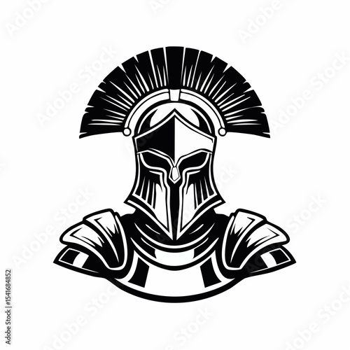 Vintage Gladiator Vector Art Design Stock Vector on white background.