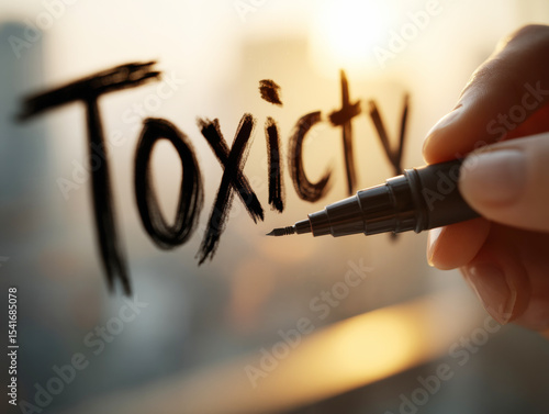 Exploring the concept of toxicity through artistic expression at sunset