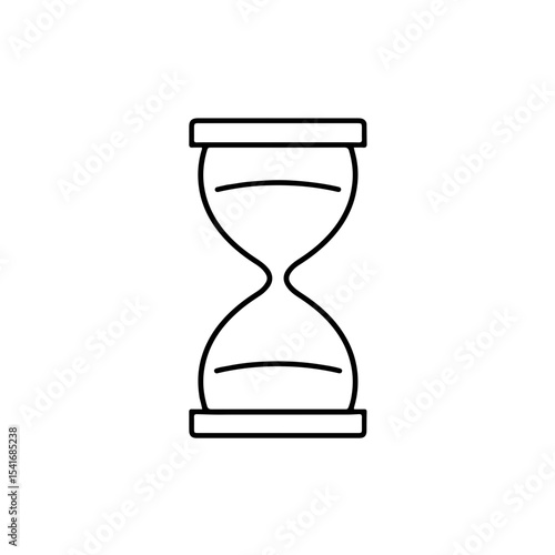 Minimal Hourglass Flat Line Icon.