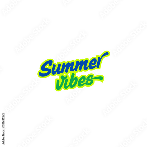 Summer Vibes Bright Typography Illustration.