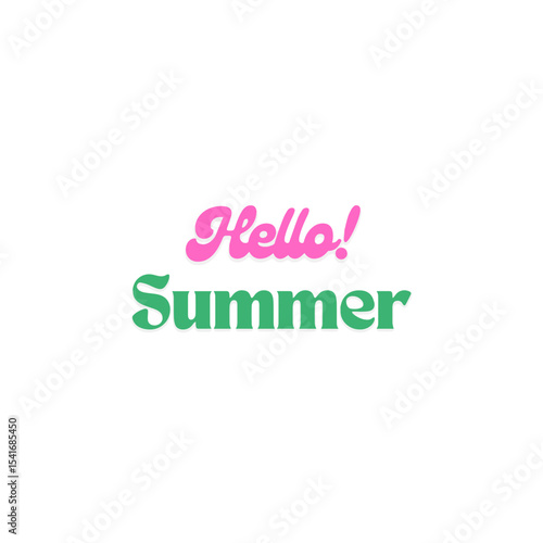 Hello Summer Colorful Typography Design.