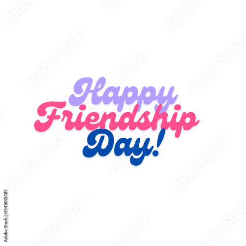 Cute Happy Friendship Day Typography.