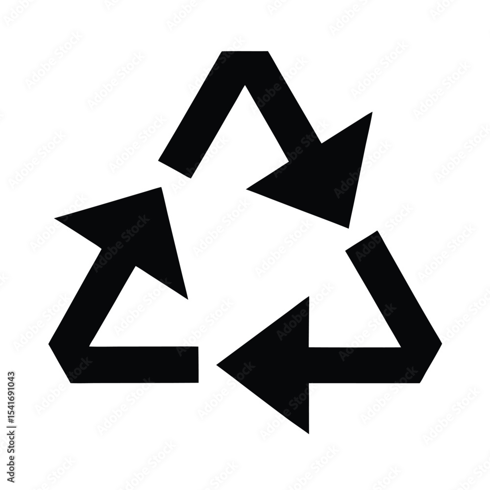 Recycling Symbol Three Arrows In Triangle Outline Vector Illustration Recycling Symbol Three Arrows In Triangle Outline Vector Illustration