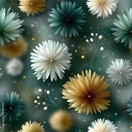 Elegant floral pattern with soft colors and textures