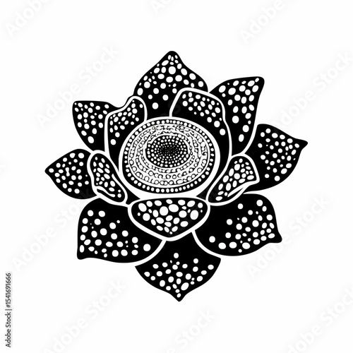 Rafflesia Arnoldii Flower Vector Image isolated on white background.