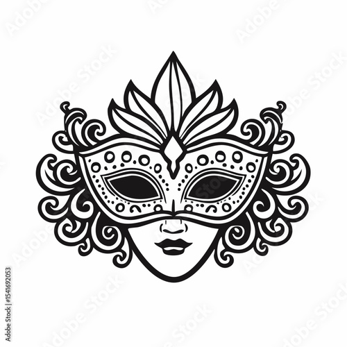 Carnival Venetian Mask Blending Tradition Image vector isolated on white background.