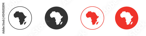 Earth africa icon Logos. Flat Vector Icon Design Template