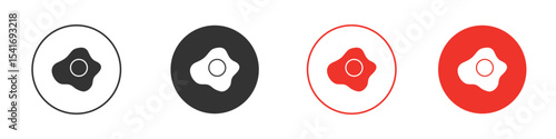Egg fried icon Logos. Flat Vector Icon Design Template