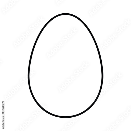 Simple Egg Oval With Smooth Surface Outline Vector Illustration