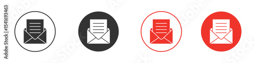 Envelope open icon Logos. Flat Vector Icon Design Template