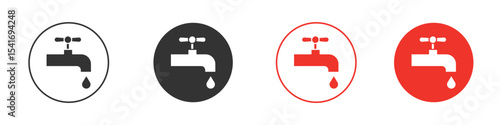 Faucet drip icon Logos. Flat Vector Icon Design Template