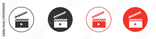 Film clapperboard icon Logos. Flat Vector Icon Design Template