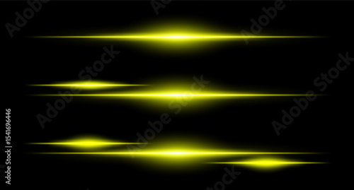 Horizontal glowing beams in layered layout with smooth edges and intensity gradients, ideal for interface design or sci-fi visuals.