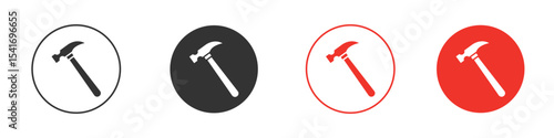 Hammer icon Logos. Flat Vector Icon Design Template