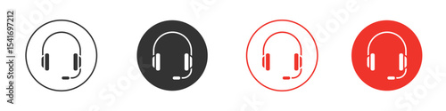 Headphone icon Logos. Flat Vector Icon Design Template