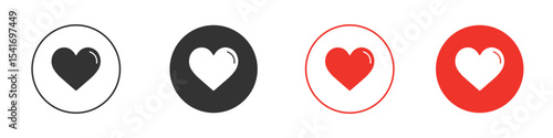 Heart icon Logos. Flat Vector Icon Design Template