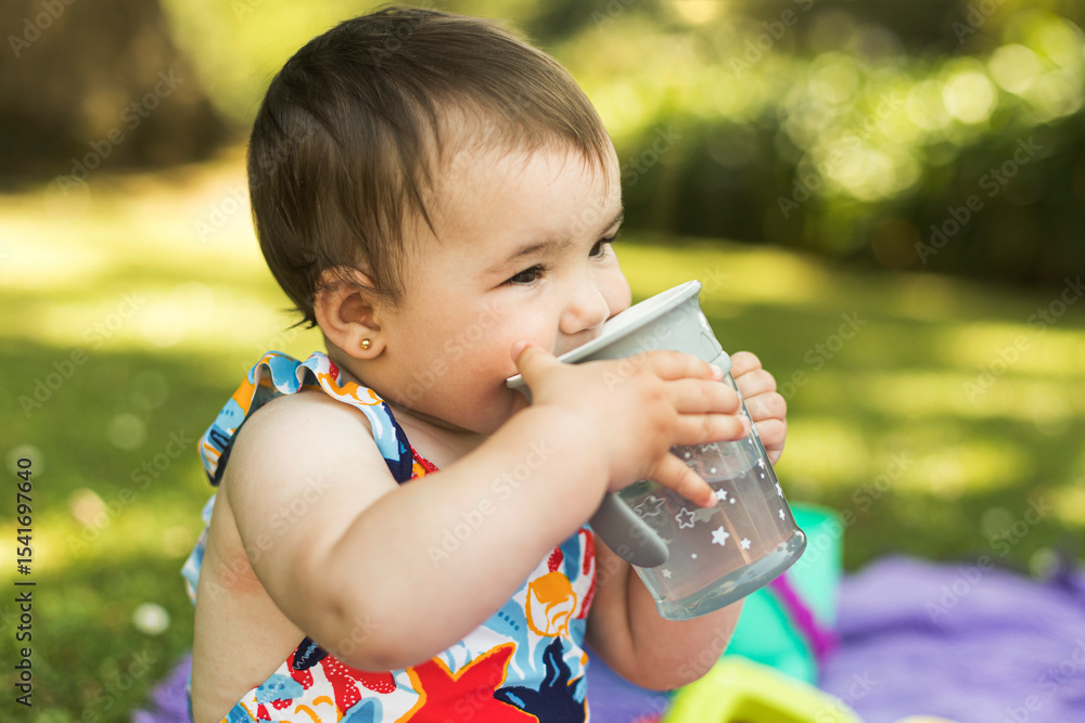 baby drinking water in summer baby drinking water in summer