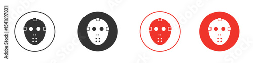 Hockey mask icon Logos. Flat Vector Icon Design Template