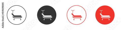 Hospital bed icon Logos. Flat Vector Icon Design Template