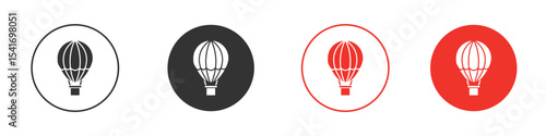 Hot air balloon icon Logos. Flat Vector Icon Design Template