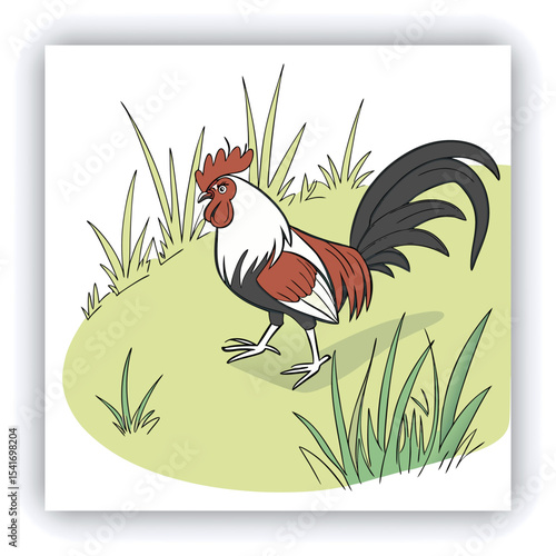 A mature, gray and white turkey hen is centered in a nest of straw. She is brooding over three eggs, with two small, light yellow chicks visible near the eggs. The turkey is positioned in a slightly c