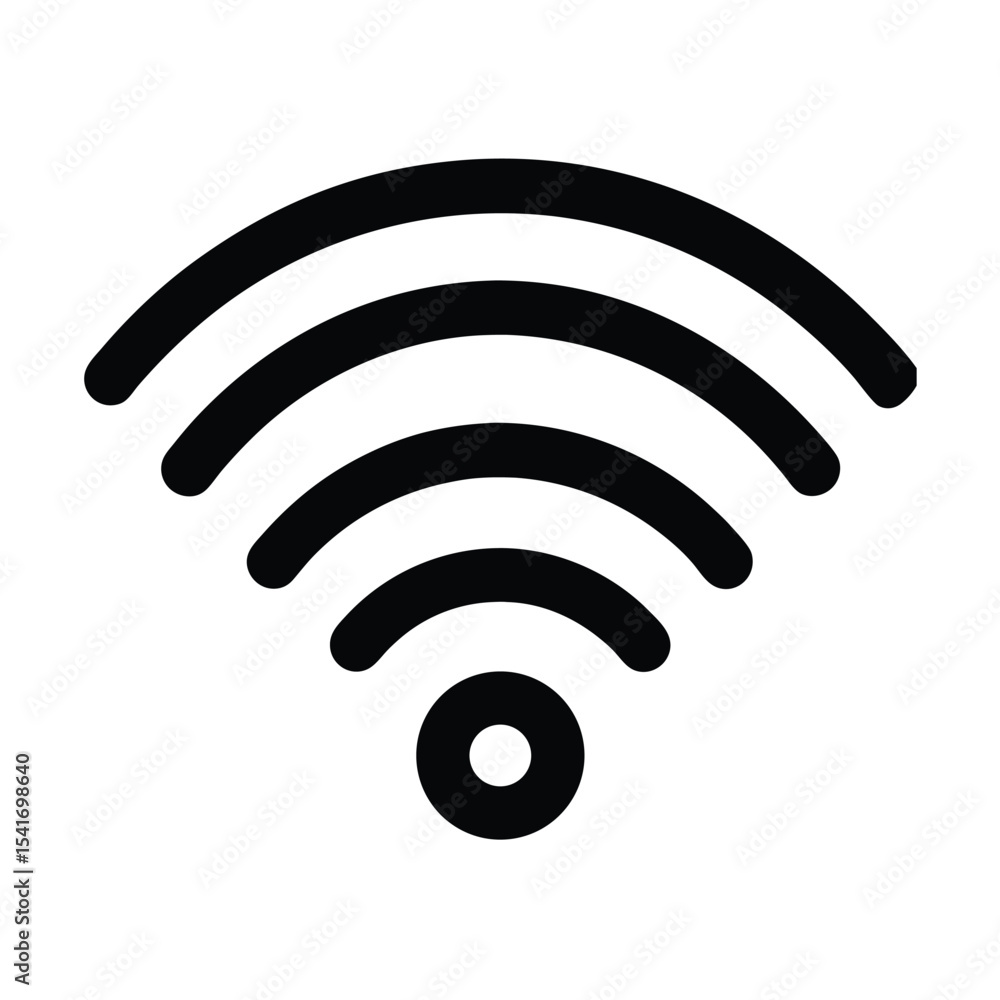 Wi Fi Symbol Three Curved Lines Outline Vector Illustration Wi Fi Symbol Three Curved Lines Outline Vector Illustration