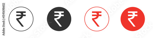 Indian rupee icon Logos. Flat Vector Icon Design Template
