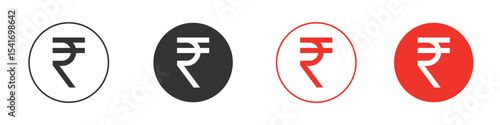 Indian rupee icon Logos. Flat Vector Icon Design Template