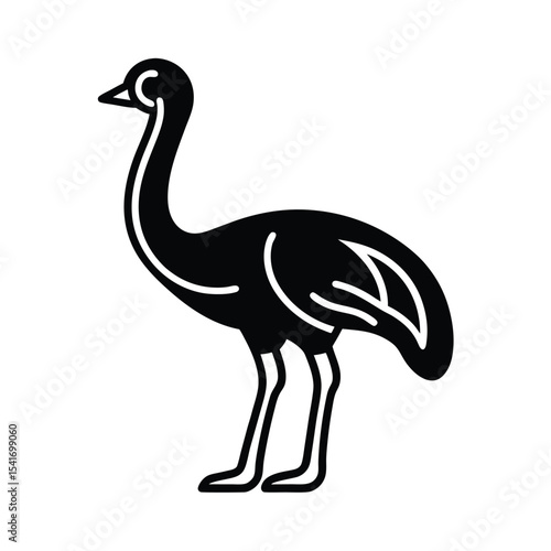 Emu Icon Outline Vector Illustration