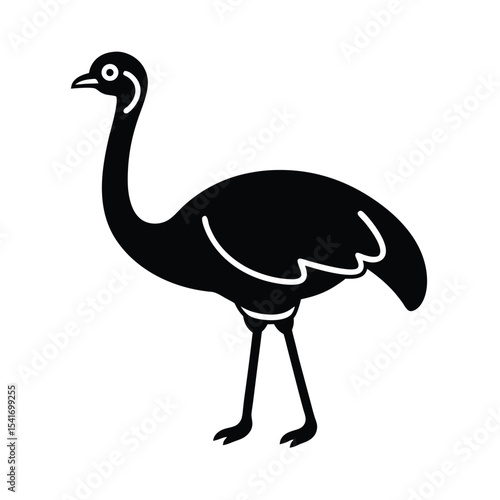 Ostrich Icon Outline Vector Illustration