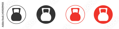 Kettlebell icon Logos. Flat Vector Icon Design Template