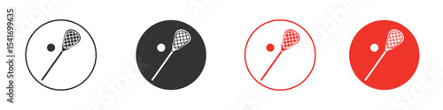 Lacrosse stick ball icon Logos. Flat Vector Icon Design Template