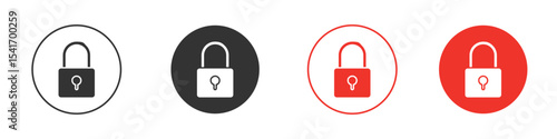 Lock closed icon Logos. Flat Vector Icon Design Template