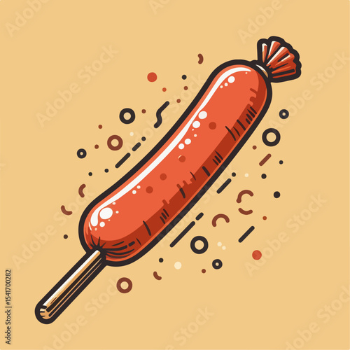 grilled sausage illustration 