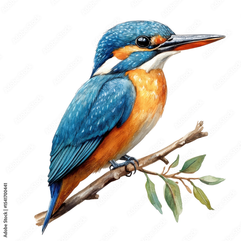 Kingfisher bird on a branch isolated on transparent background Kingfisher bird on a branch isolated on transparent background